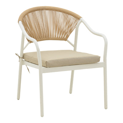 Lounge Bonanza set 4buc bej ratan-aluminiu, alb, 124x64x78 cm, detaliu produs
