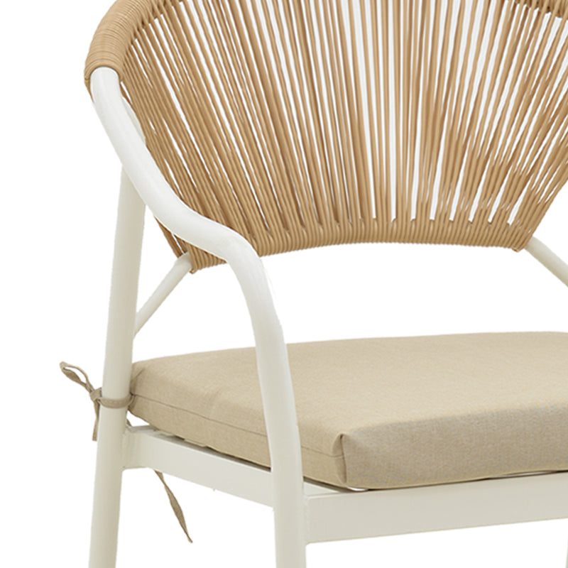 Lounge Bonanza set 4buc bej ratan-aluminiu, alb, 124x64x78 cm, foto produs 7
