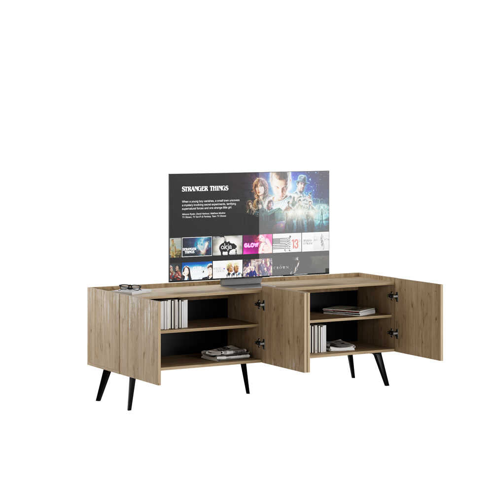 Comoda TV Adore Luna, Stejar, 180x63x42 cm