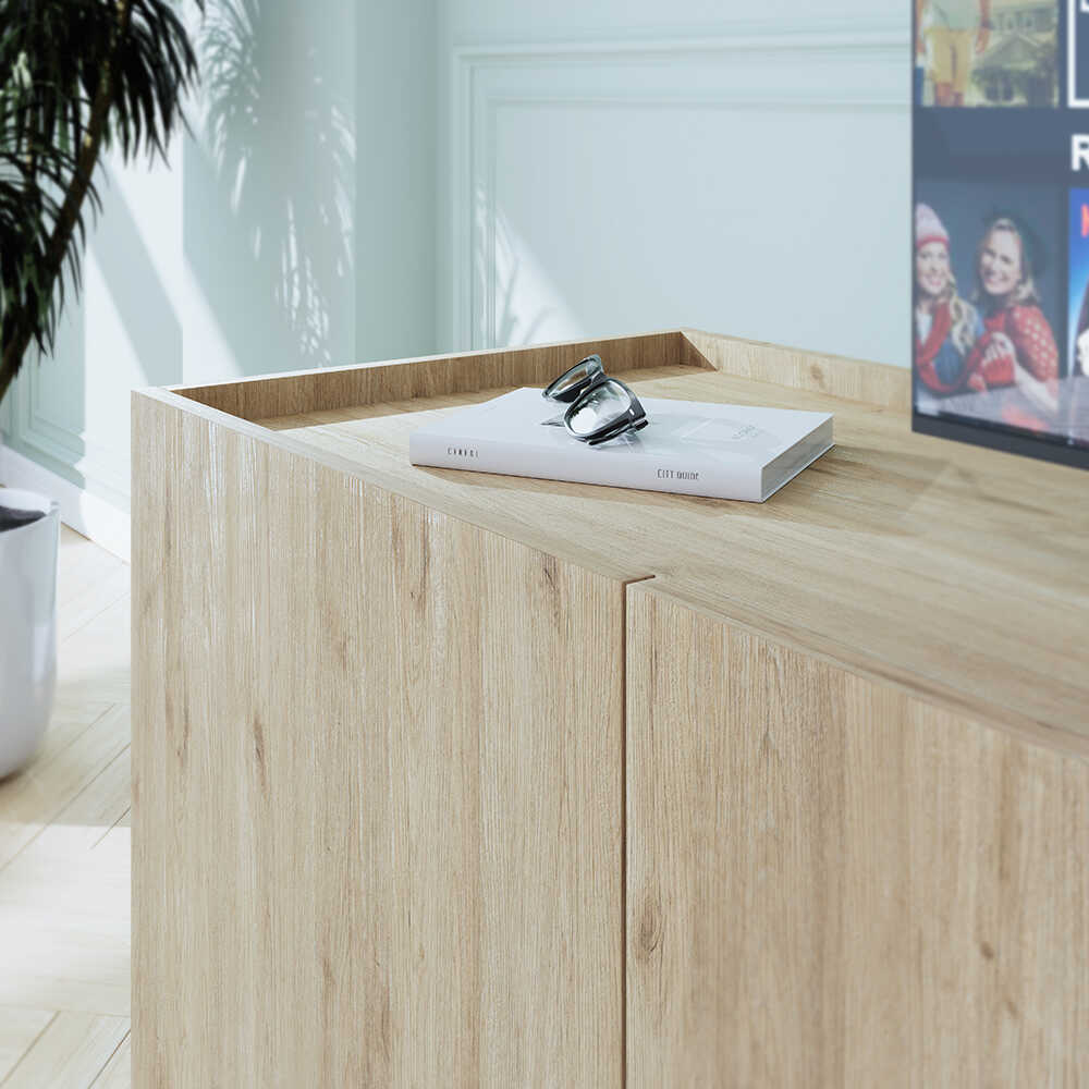 Comoda TV Adore Luna, Stejar, 180x63x42 cm
