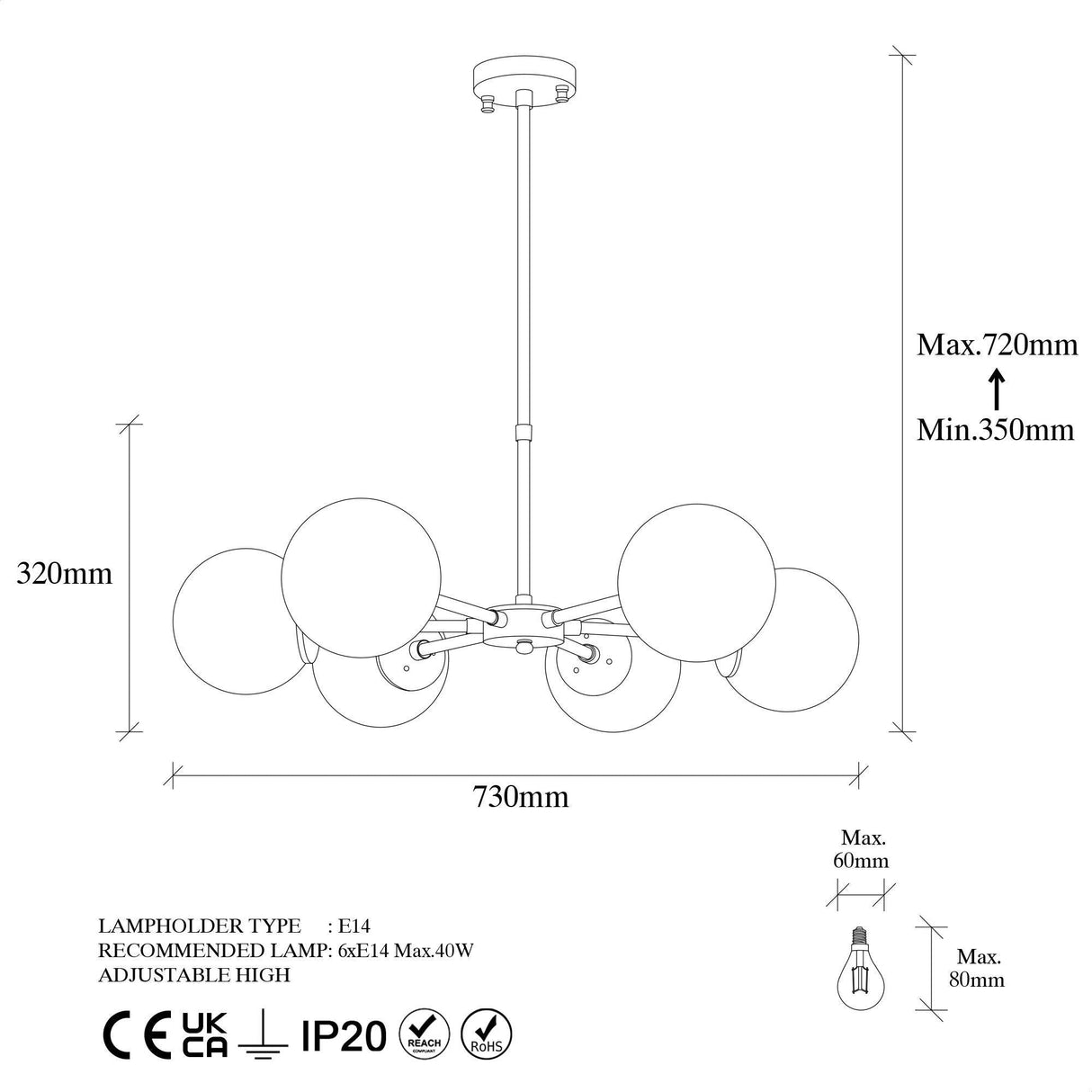 Lustra Akkas Chandelier, Vintage