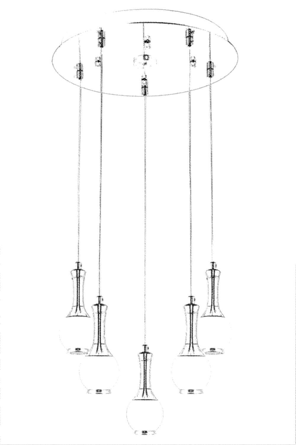 Lustra Alko Chandelier, Galben