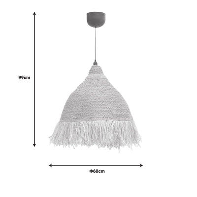 Lustra Boher din iarba de mare tr-o nuanta, Natural, D60x99 cm, detaliu produs