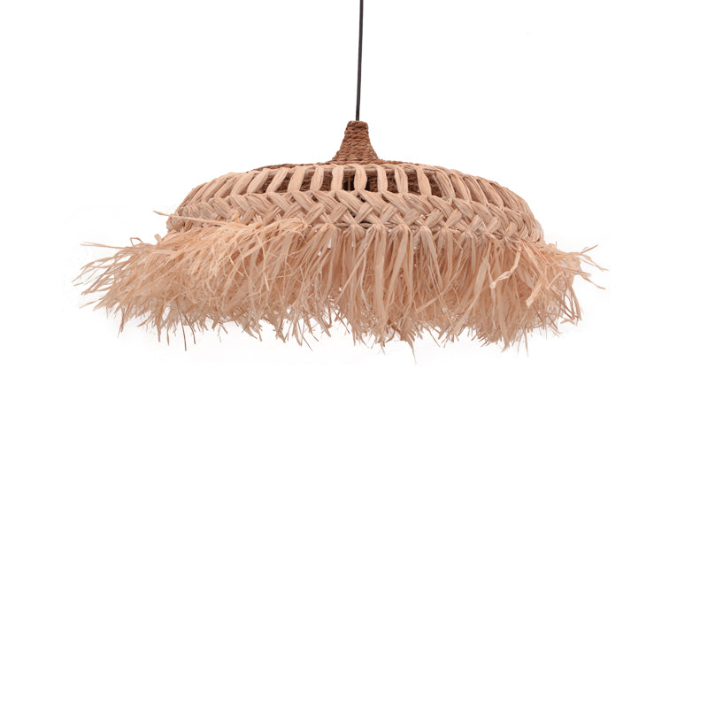 Lustra Borobe din fibre eco, Natural, 80x80x45 cm, imagine suplimentara