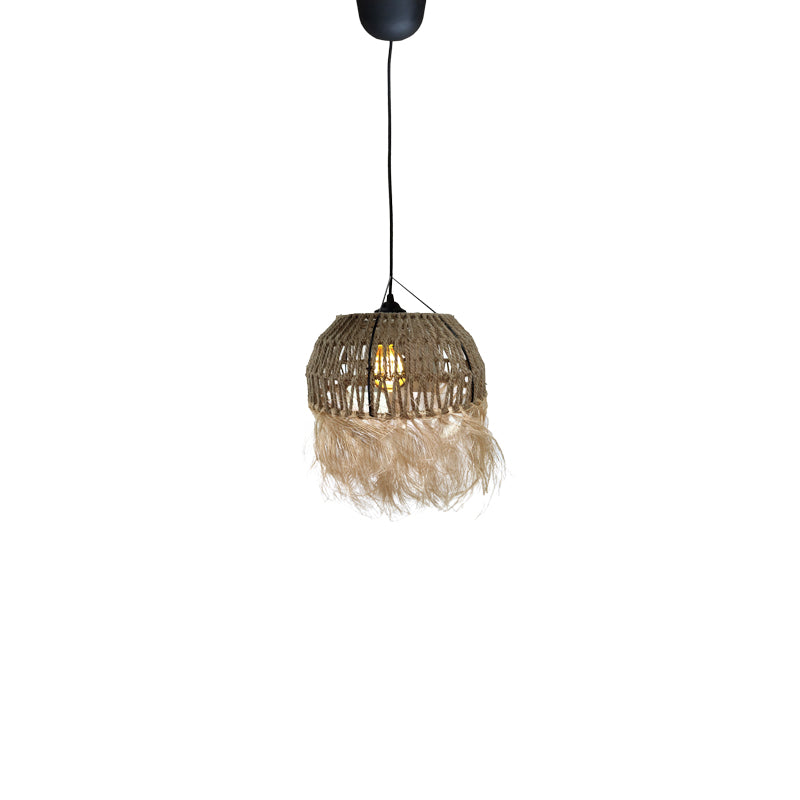 Lustra Bowler din rachita Natural D31x69 cm