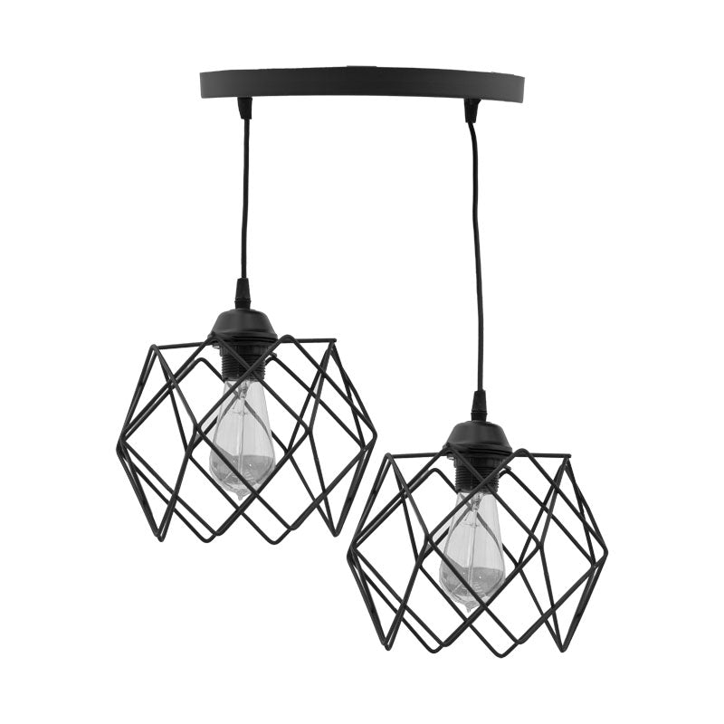 Lustra cu 2 lumini Zocie Negru 30x30x70 cm