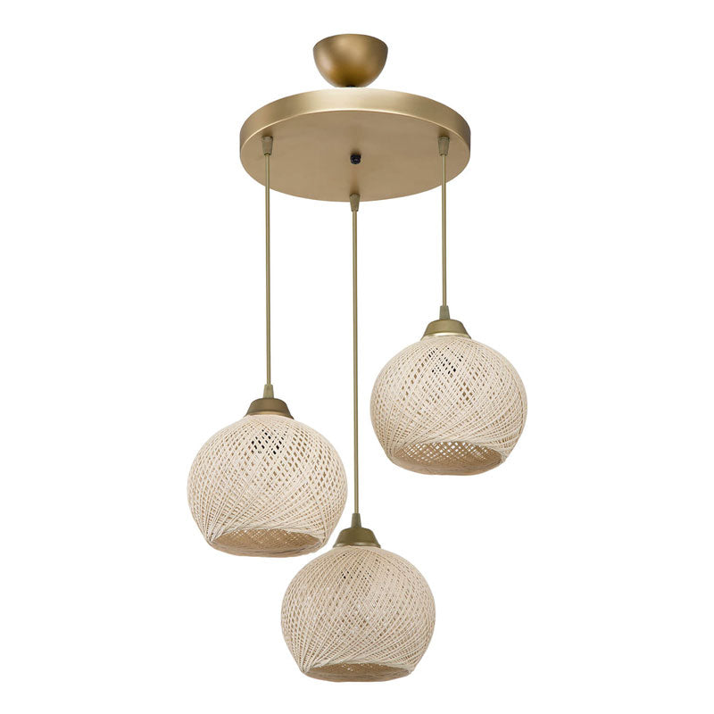 Lustra cu trei lumini PWL-1121, crem-auriu, 40x75 cm - Crem