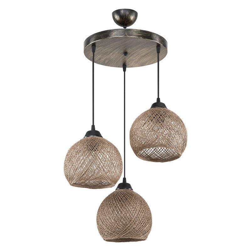 Lustra cu trei lumini PWL-1121, crem-auriu, 40x75 cm - Maro