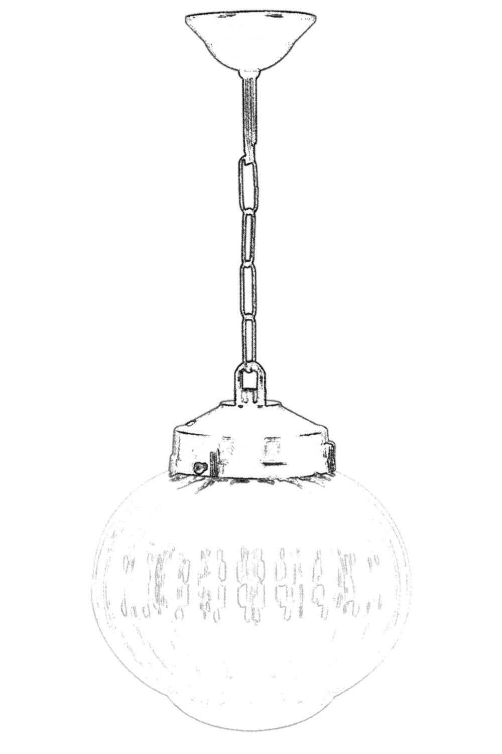 Lustra de exterior BFE 345 Outdoor Chandelier, Negru, 23x45x23 cm