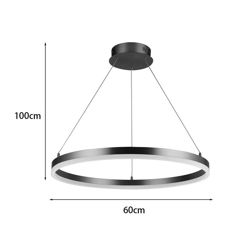 Lustra Nebrian, metal si LED, D60x15 cm - Auriu