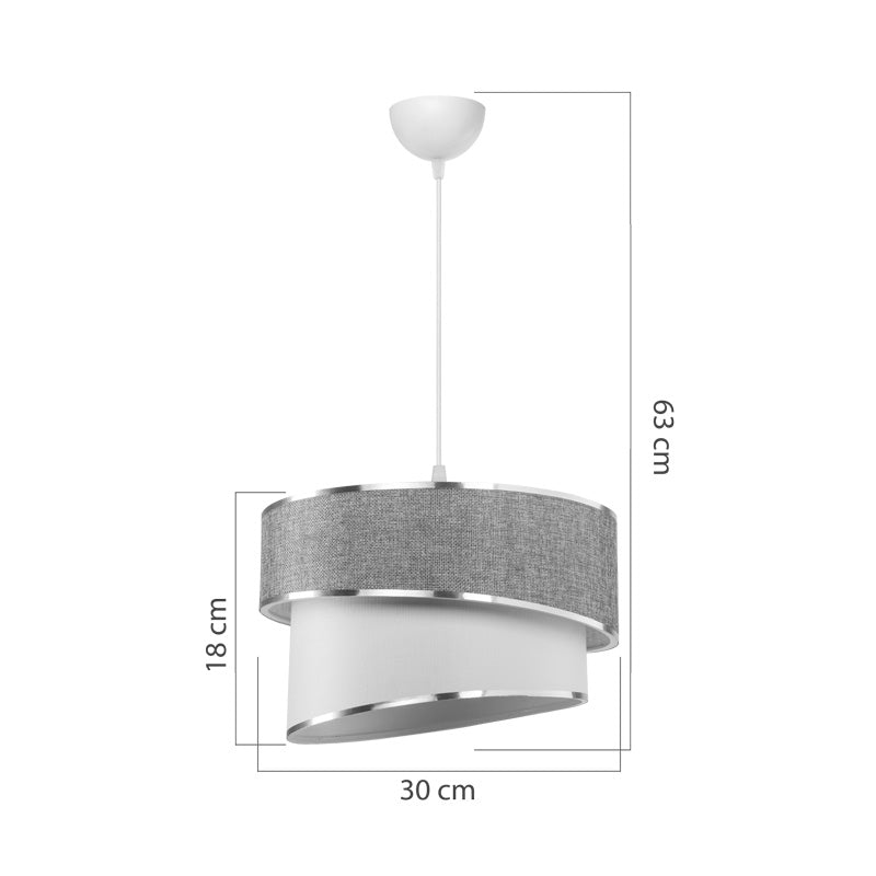Lustra de tavan Loopy, roz-alb, D30x18 cm, perspectiva suplimentara