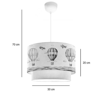 Lustra de tavan pentru copii Balon, crem, D30x20 cm, imagine suplimentara