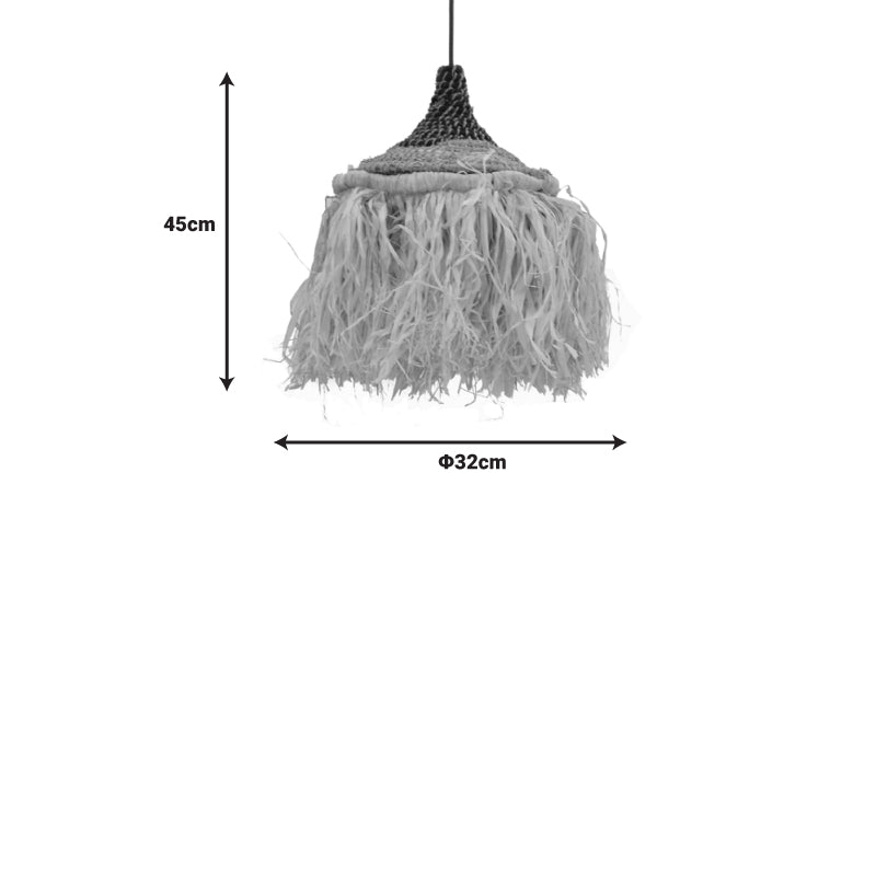 Lustra din fibre eco, Natural-negru, 32x32x45 cm
