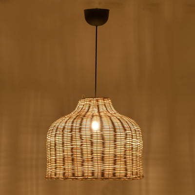 Lustra din ratan Ziquel, Natural, D42x89 cm, imagine suplimentara