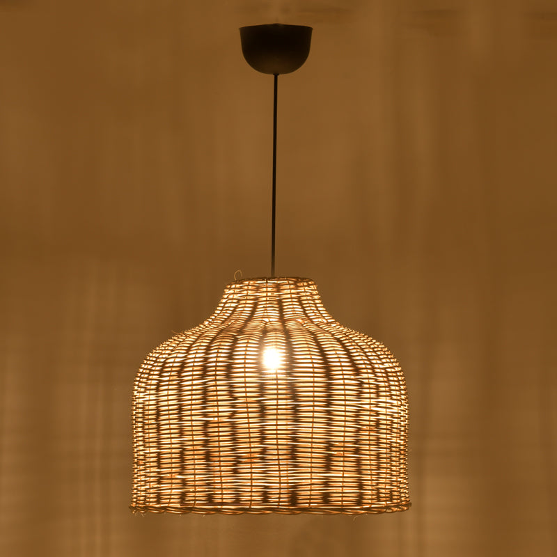 Lustra din ratan Ziquel, Natural, D42x89 cm, imagine suplimentara
