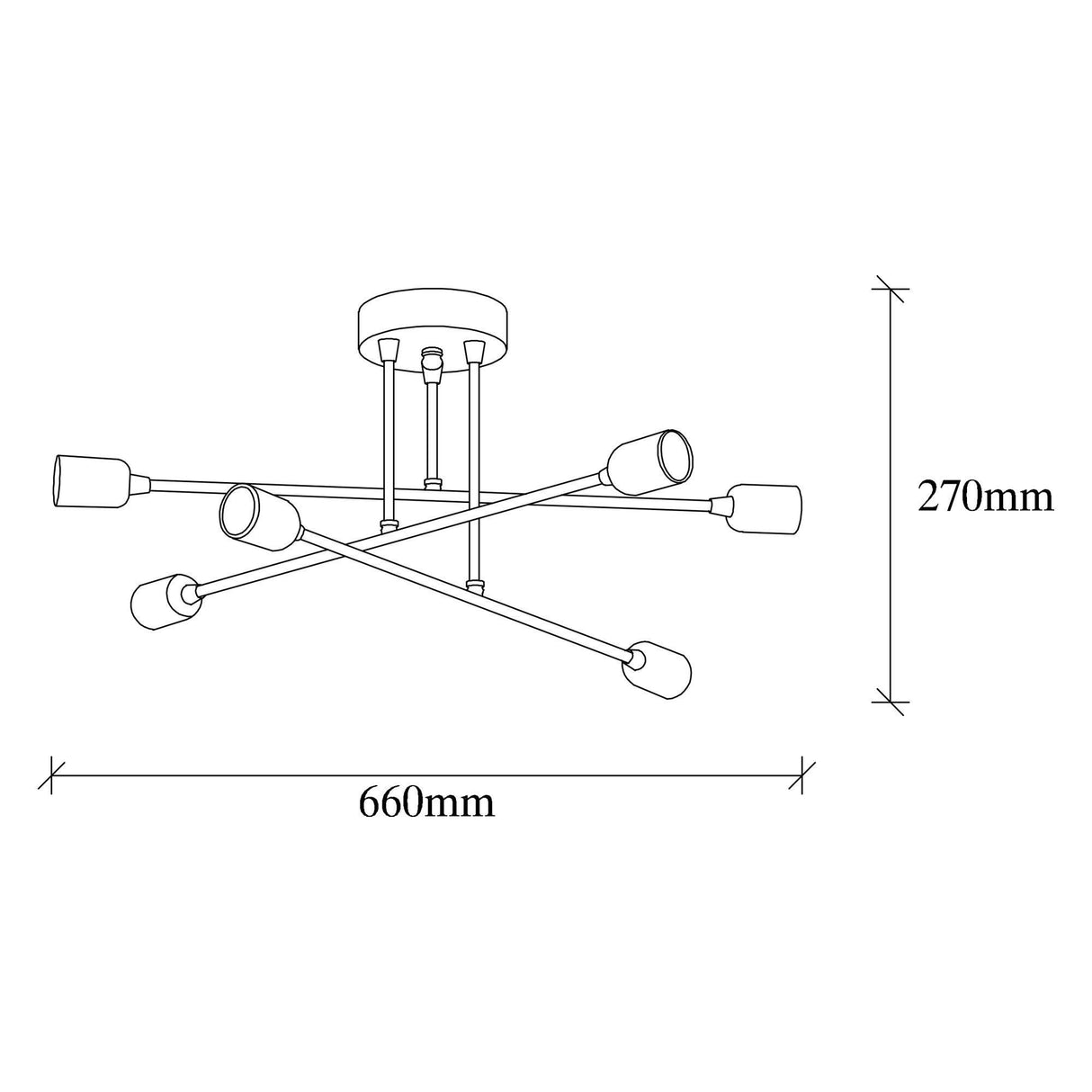 Lustra Fleur Chandelier, Negru, 66x66x27 cm