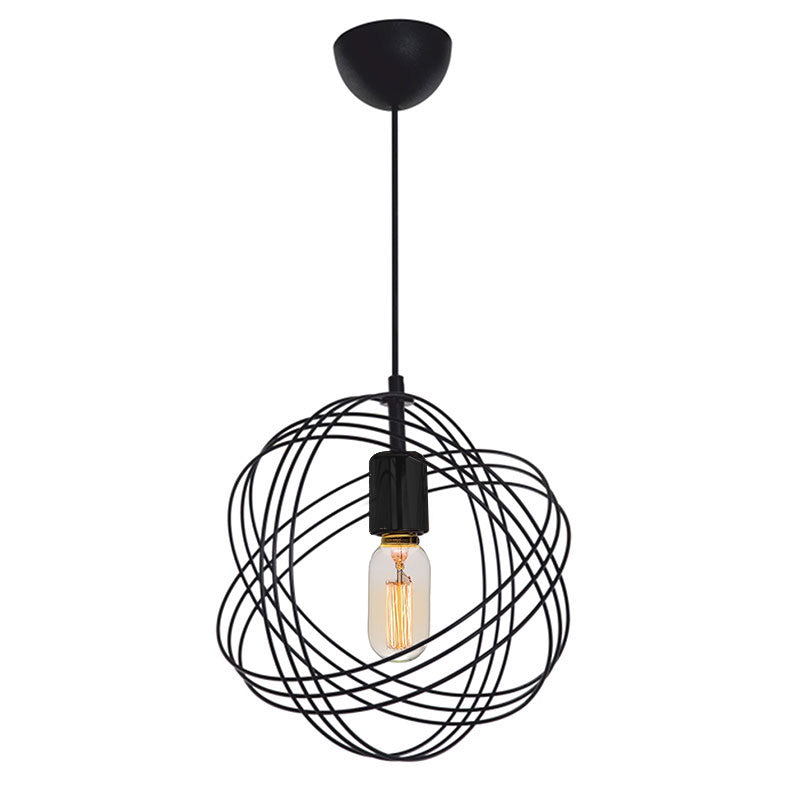 Lustra Idris negru D30x75 cm