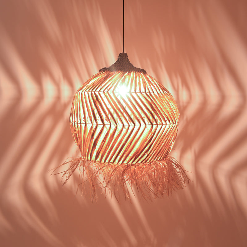 Lustra Koronse fibre eco, Natural, 55x55x68 cm, imagine suplimentara