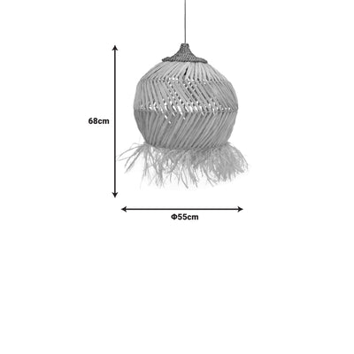 Lustra Koronse fibre eco, Natural, 55x55x68 cm, detaliu produs