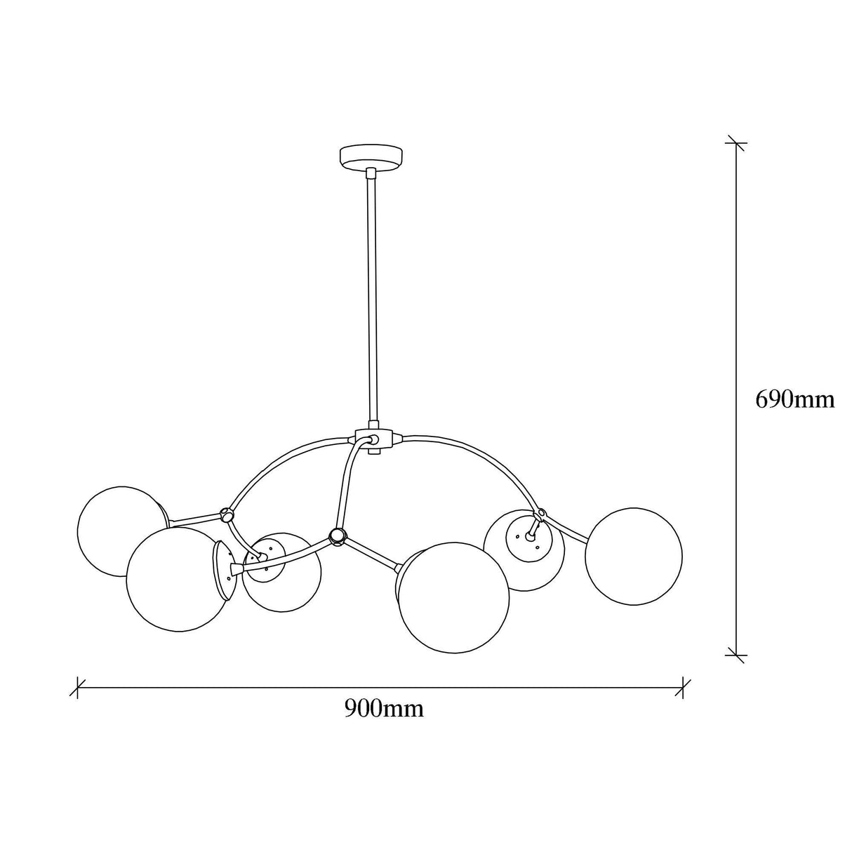 Lustra Kromozom Chandelier, Alb