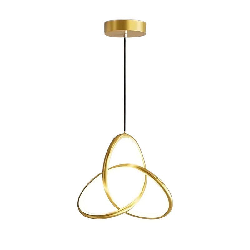 Lustra LED modernă Trinity, metal, aurie, 22x100 cm