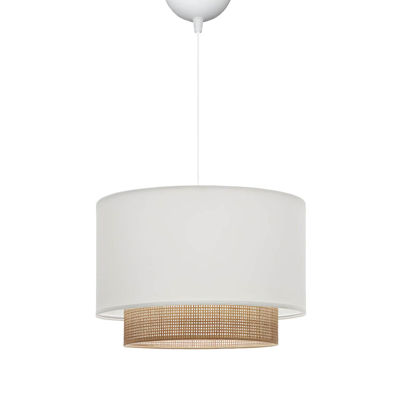 Lustra Newbay tesatura si mat, alb-Natural, D30x20 cm
