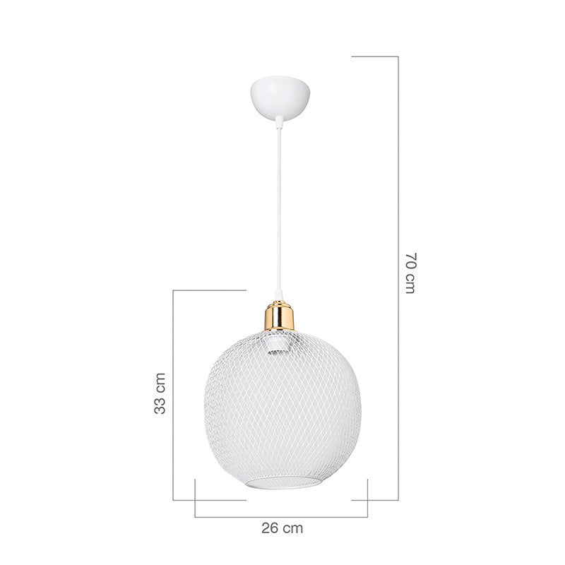 Lustra PWL-0977, alb-auriu, D26x33 cm, perspectiva suplimentara
