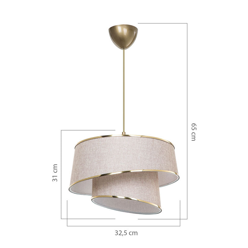 Lustra PWL-1127, bej-maro-auriu, 33x65 cm
