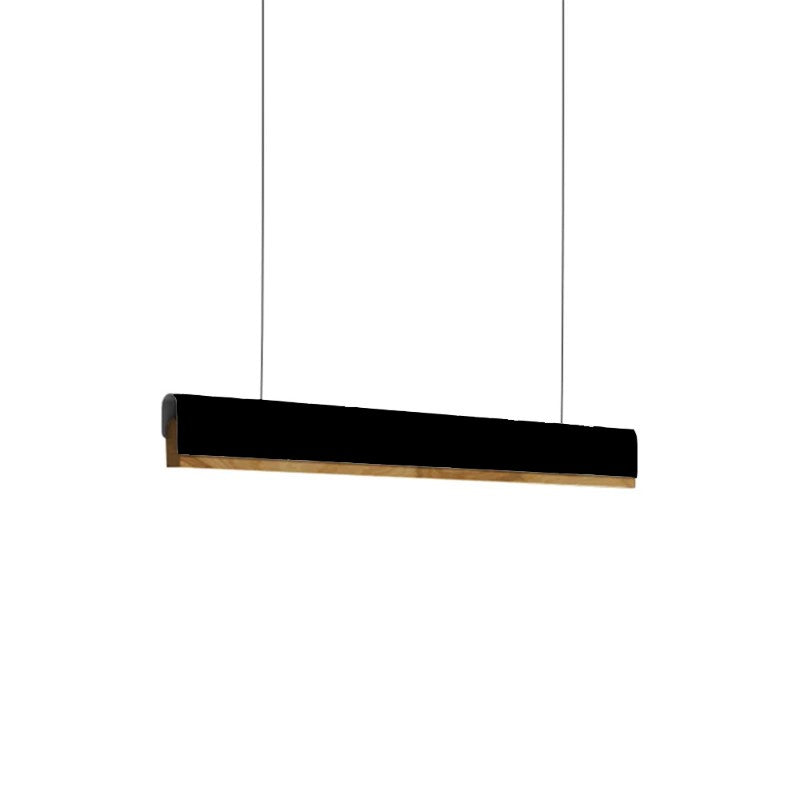 Lustra Rafmole LED metal negru si lemn 120x2x100 cm