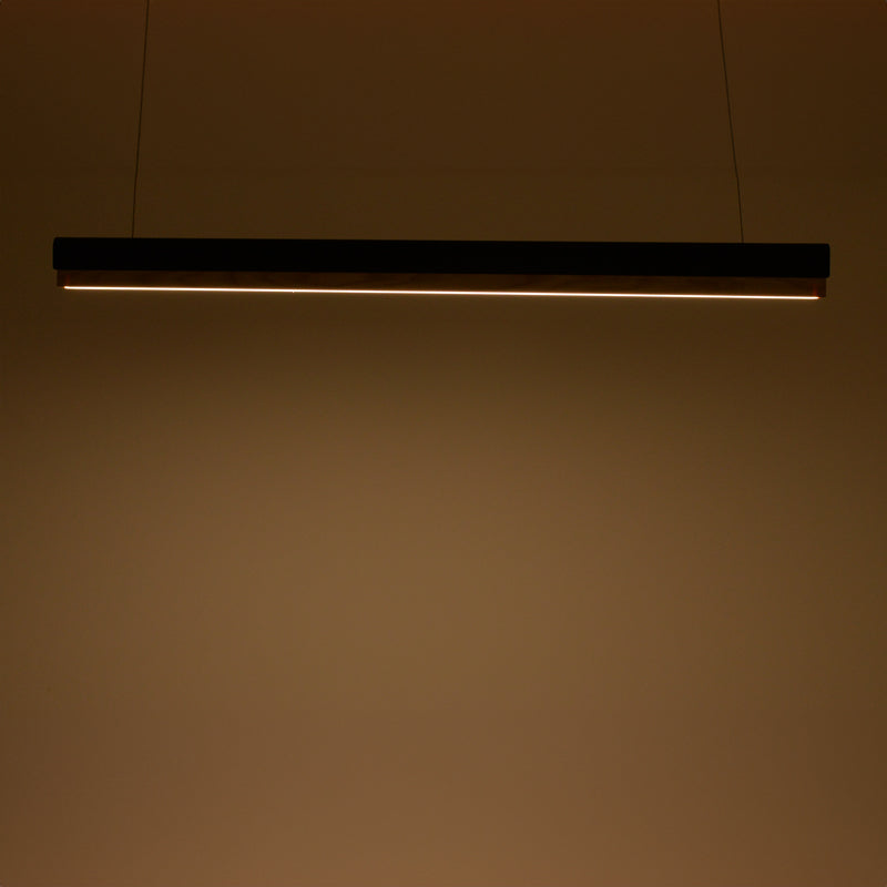 Lustra Rafmole LED metal negru si lemn, 120x100 cm, imagine suplimentara