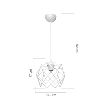 Lustra Teeby, metal, Alb, 22x22x17 cm, perspectiva suplimentara