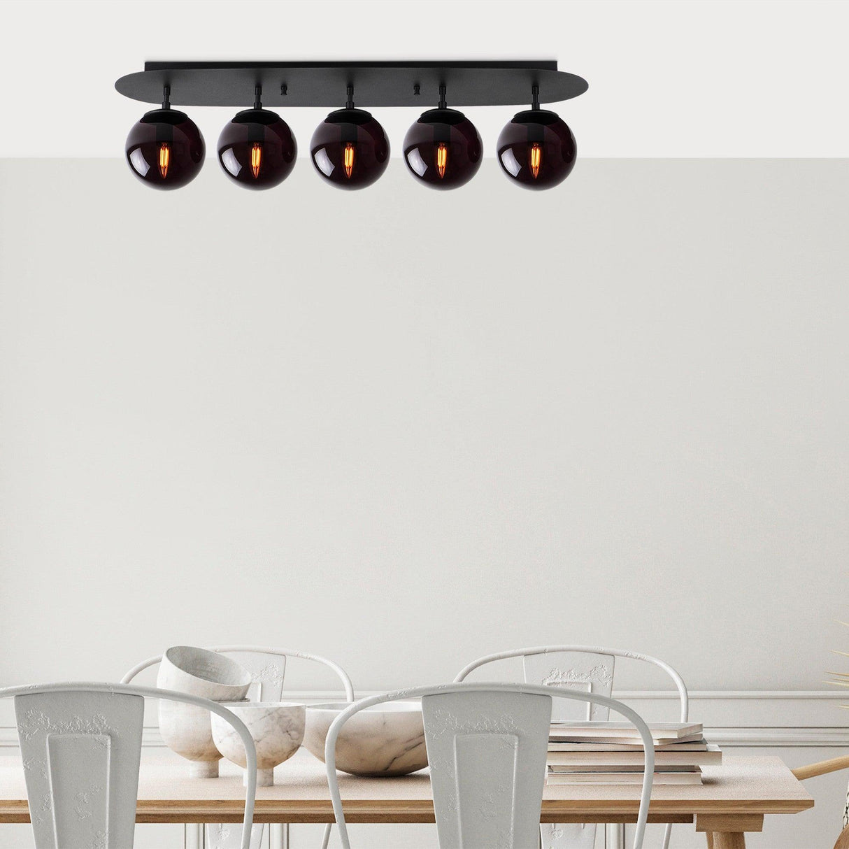 Lustra Welles Chandelier, Negru