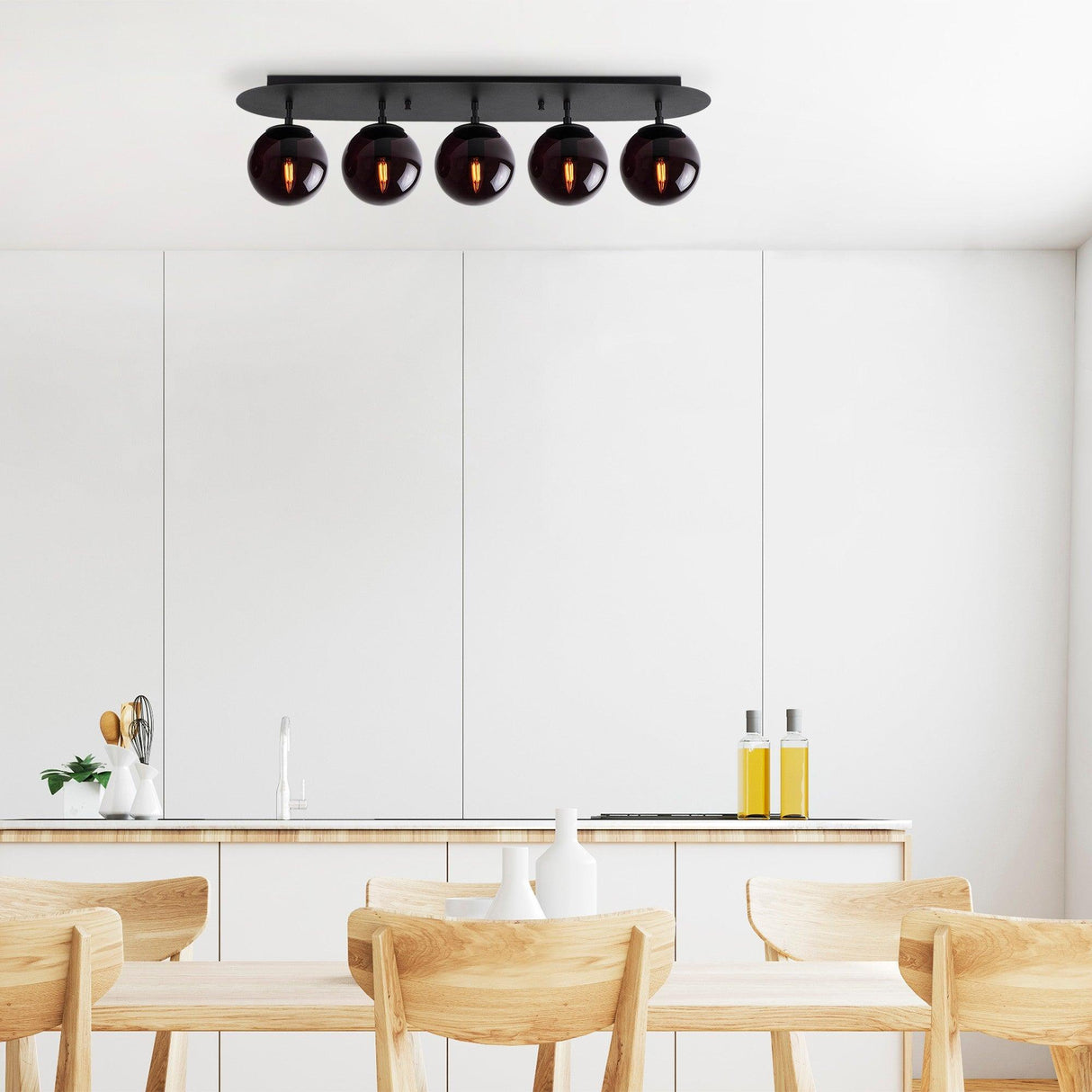 Lustra Welles Chandelier, Negru