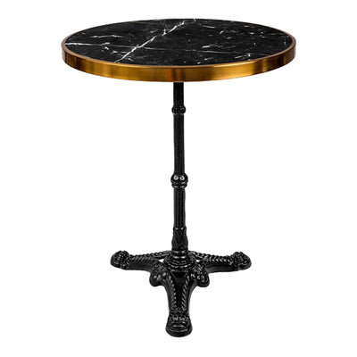 mobilier de gradina Masa Andeket, fonta, Negru-Auriu, 57x57x72 cm