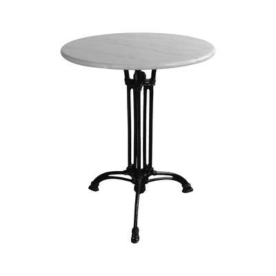 mobilier de gradina Masa Bastile, fonta, Alb-Negru, 60x60x71 cm