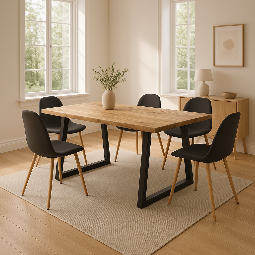 Masa Boho Miles, Lemn de salcam grosime 3 cm, Natural, 140x80x76 cm - Natur
