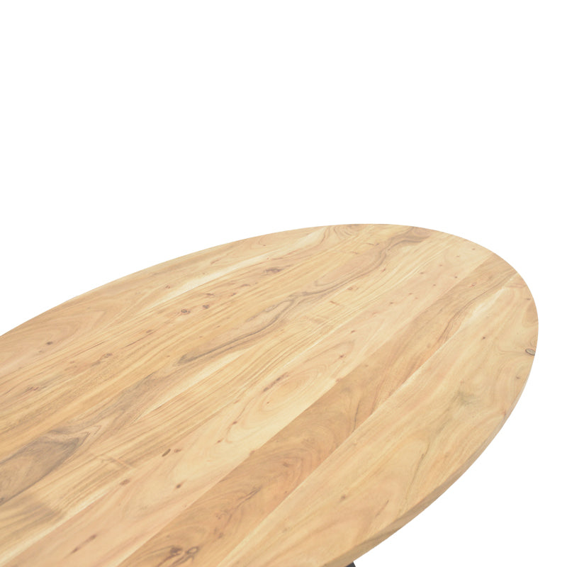 Masa Bonre din lemn masiv de acacia, Natural, 175x96x76 cm