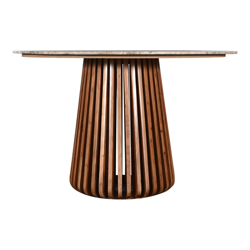 Masa cu blat de marmura Mable, Lemn de Acacia, Natur, 120x76 cm