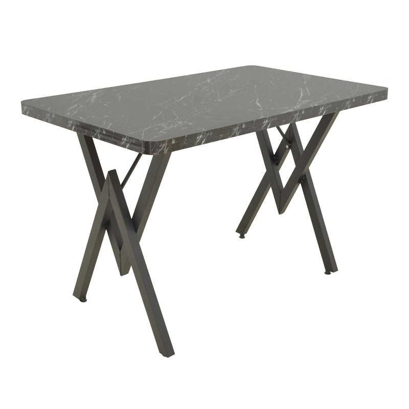 masa dining Masă cu efect de marmură neagră Vertex, Metal negru, 110x70x72 cm