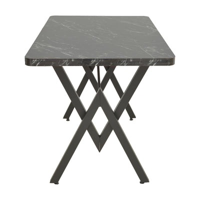 Masă cu efect de marmură neagră Vertex, Metal, negru, 110x70x72 cm, detaliu produs