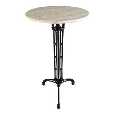 mobilier de gradina Masa de bar Meppo, fonta, Alb-Negru, 60x60x107 cm