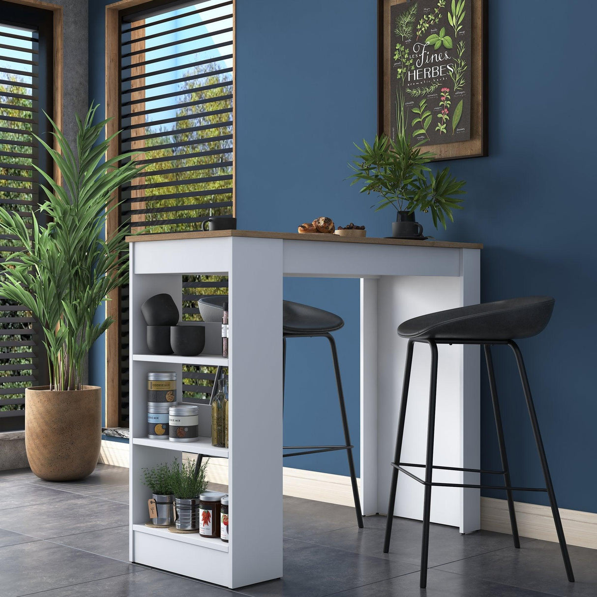 Masa de bucatarie Mayfair, Nuc, 120 x 100 x 50 cm