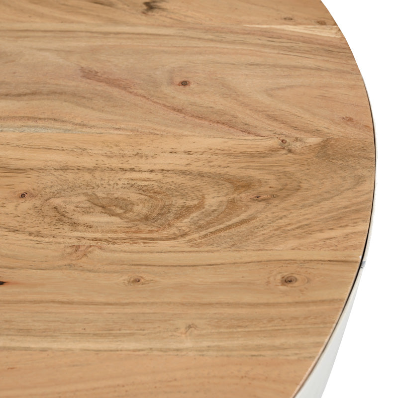 Masa de cafea Boho Coffelty, Alb, 90x90x40 cm, perspectiva suplimentara
