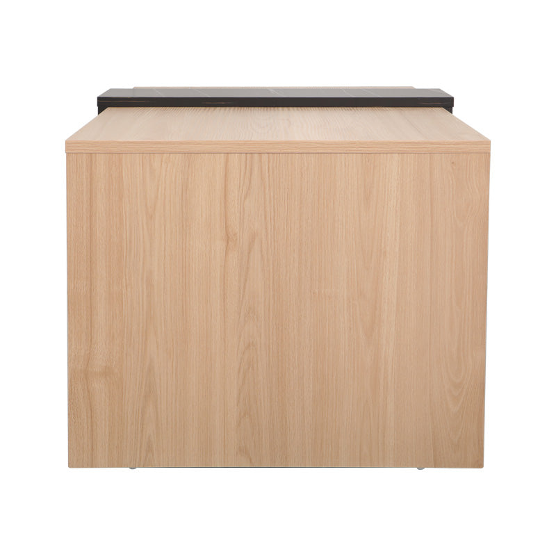 Masa de cafea Cozeto, Pal melaminat, 100x53x42 cm - Natural-Negru-Auriu