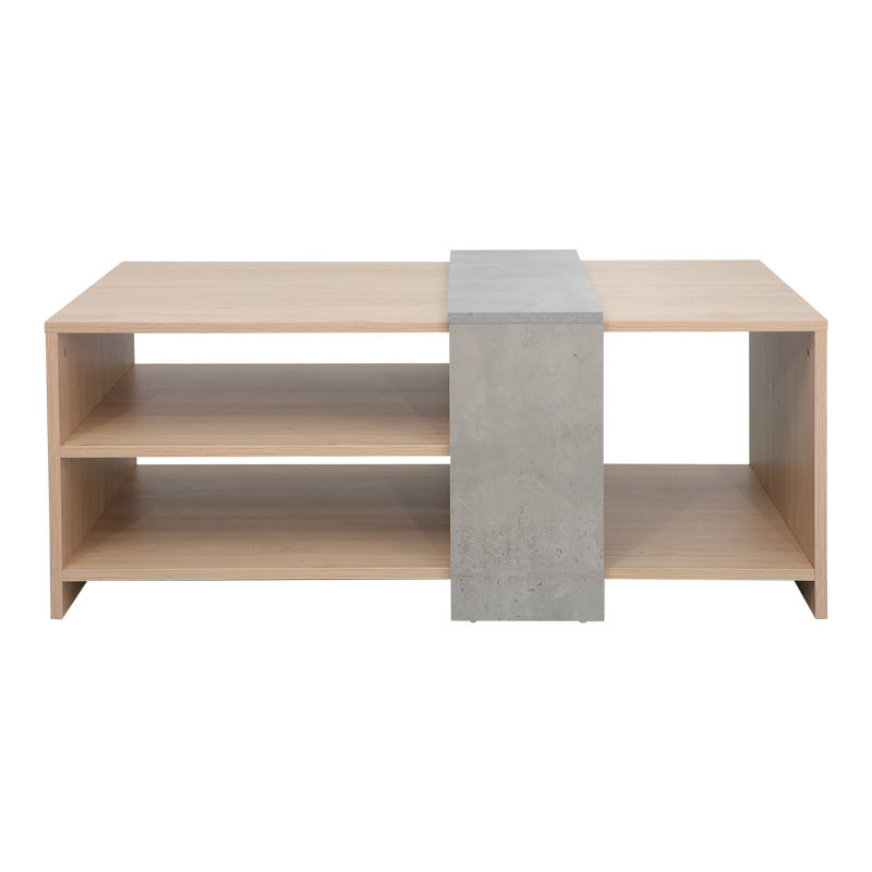 Masa de cafea Cozeto, Pal melaminat, 100x53x42 cm - Natural-Gri