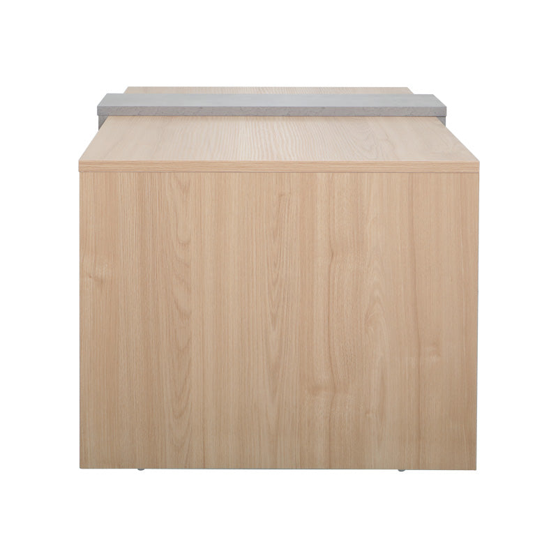 Masa de cafea Cozeto, Pal melaminat, 100x53x42 cm - Natural-Gri