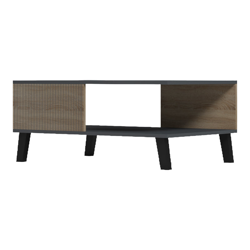 Masă de cafea cu design modern Tuscany, Stil sonoma-antracit, Material lemn/metal, 83x54x34 cm