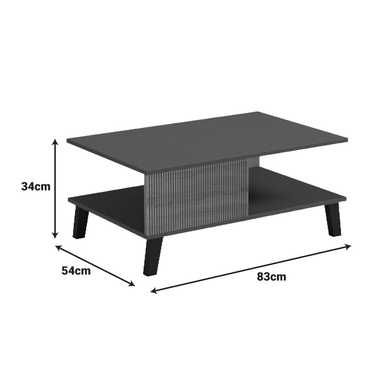 Masă de cafea cu design modern Tuscany, Stil sonoma-antracit, Material lemn/metal, 83x54x34 cm