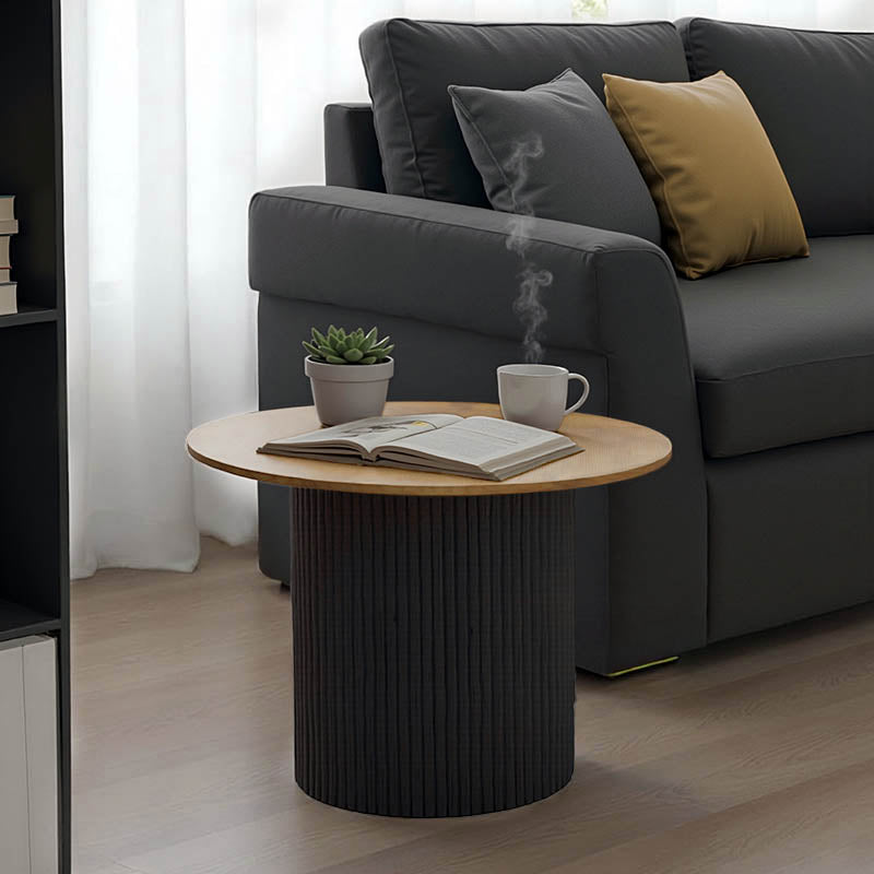 Masuta de cafea Dovel, MDF si metal, D70x45 cm - Sonoma-Negru
