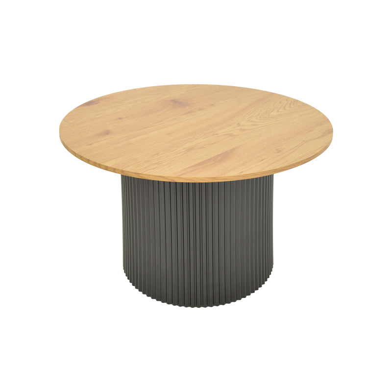 Masuta de cafea Dovel, MDF si metal, D70x45 cm - Sonoma-Negru